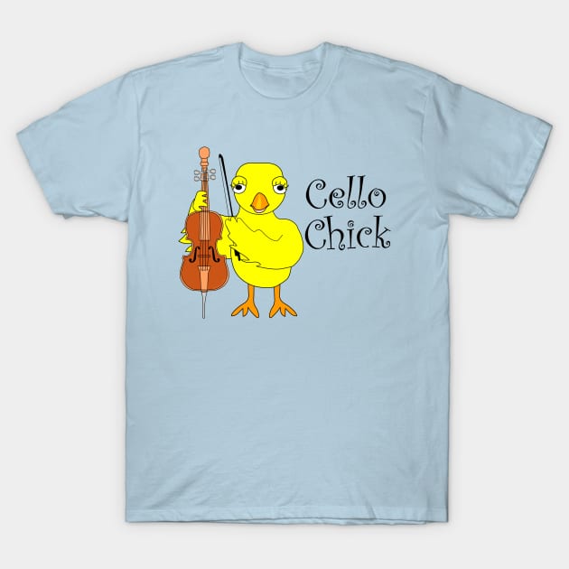 Cello Chick Text T-Shirt by Barthol Graphics